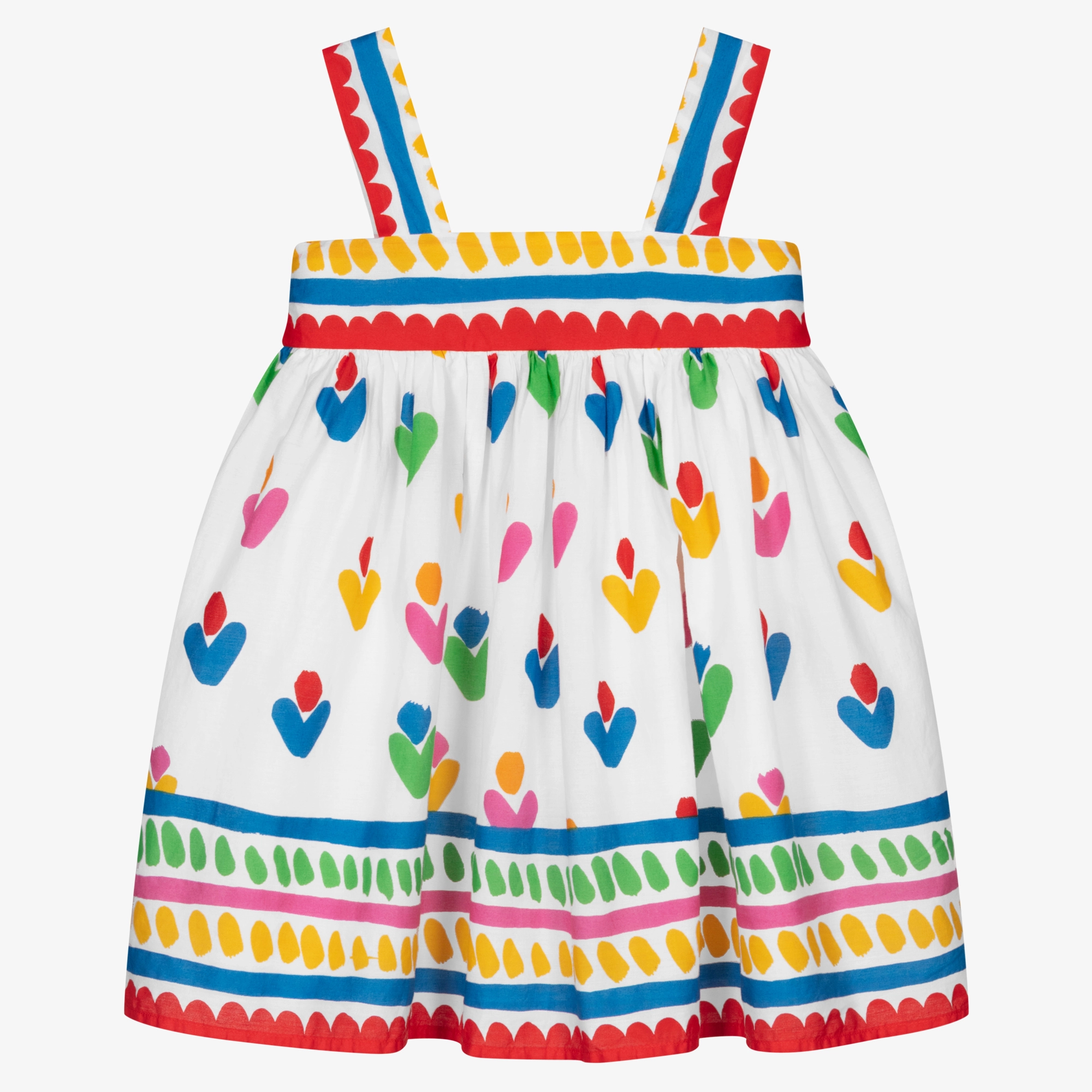 stella-mccartney-kids-white-heart-flowers-cotton-dress stella-mccartney-kids-white-heart-flowers-cotton-dress